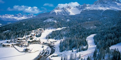 Hotels an der Piste - Preisniveau: gehoben - San Giovanni di Fassa - Winterlandschaft rund um das Hotel - Sporthotel Obereggen
