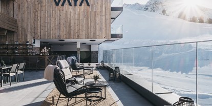 Hotels an der Piste - Hotel-Schwerpunkt: Skifahren & Kulinarik - Tirol - VAYA - Terrasse  - VAYA Kühtai NEU!