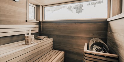 Hotels an der Piste - Parkplatz: kostenlos in Gehweite - Wagrain - Die eigene, private Sauna in unserer Panorama Suite - FIRSTpeak Zauchensee
