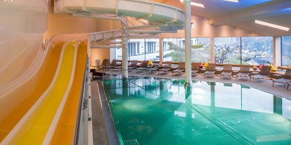 Hotels an der Piste - Pools: Innenpool - Umhausen - Familien.Wasserwelt, mit Baby-, Kinder-, Familypool, Außenpool und 30 Meter Rutschbahn - Baby- & Kinderhotel Laurentius