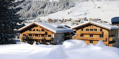 Hotels an der Piste - Skiraum: Skispinde - Galtür - Fassade Winter - Hotel Gotthard