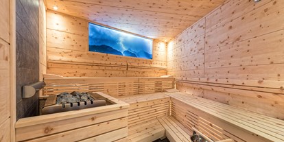 Hotels an der Piste - Wellnessbereich - Skigebiet Serfaus - Fiss - Ladis - Hotel Cores Fiss finnische Sauna - Hotel Cores