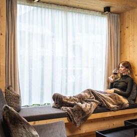 Skihotel: Gemütlichkeit im Chalet Deluxe mit Panoramafenster - Trattlers Hof-Chalets