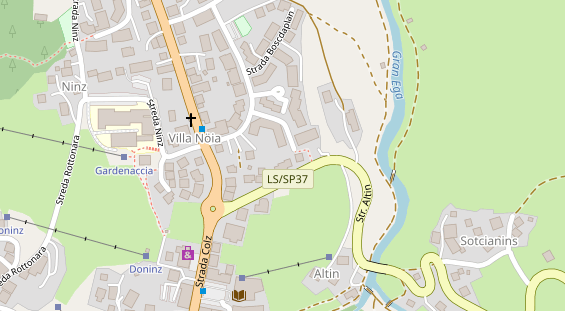 Pistenhotel auf Satellitenbild