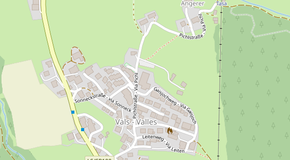 Pistenhotel auf Satellitenbild