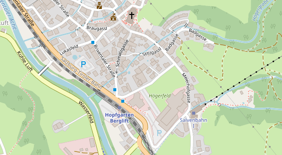 Pistenhotel auf Satellitenbild