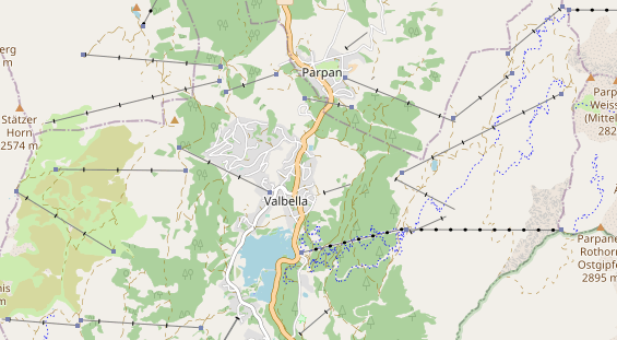 Pistenhotel auf Karte