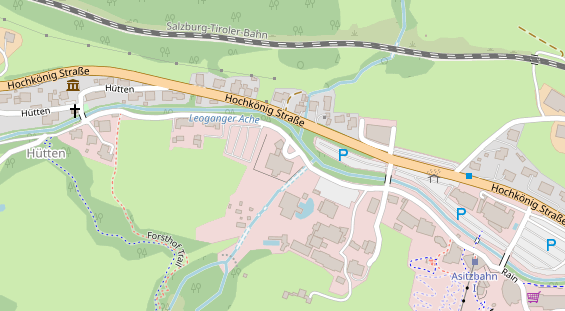 Pistenhotel auf Satellitenbild