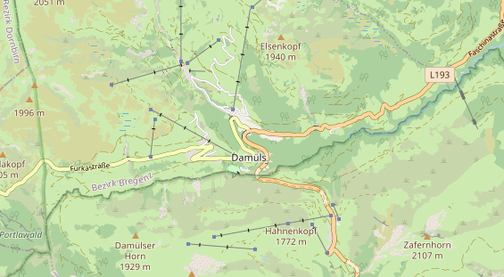 Pistenhotel auf Karte