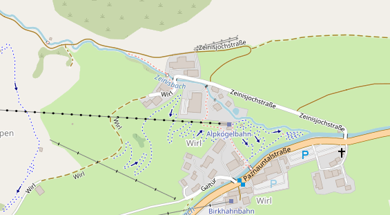 Pistenhotel auf Satellitenbild