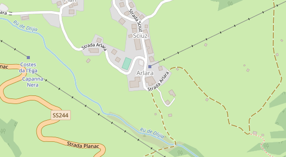 Pistenhotel auf Satellitenbild