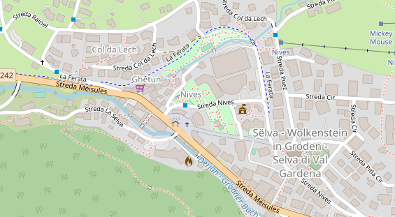 Pistenhotel auf Satellitenbild