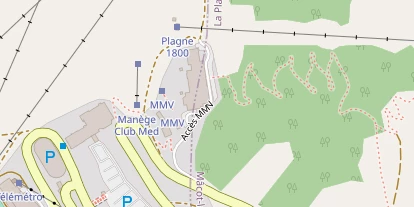 Pistenhotel auf Satellitenbild