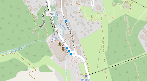 Pistenhotel auf Satellitenbild