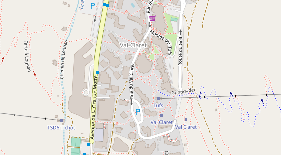 Pistenhotel auf Satellitenbild