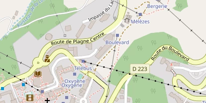 Pistenhotel auf Satellitenbild