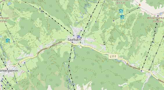 Skigebiet auf Karte