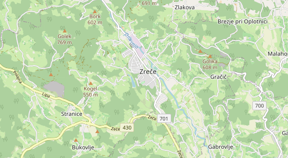 Skigebiet auf Karte