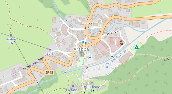 Pistenhotel auf Satellitenbild