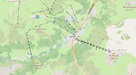 Pistenhotel auf Karte