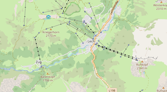 Pistenhotel auf Karte