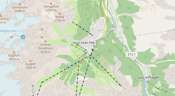 Pistenhotel auf Karte