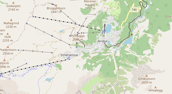 Pistenhotel auf Karte