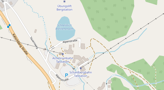 Pistenhotel auf Satellitenbild