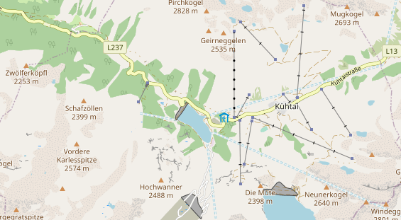 Pistenhotel auf Karte