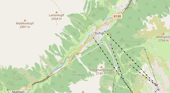 Pistenhotel auf Karte