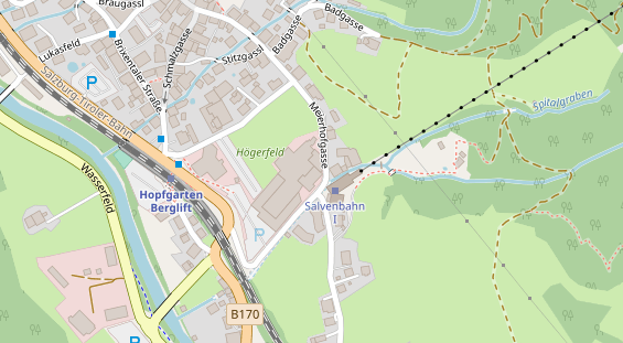 Pistenhotel auf Satellitenbild