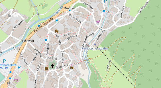 Pistenhotel auf Satellitenbild