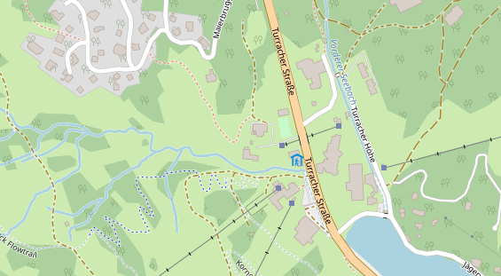 Pistenhotel auf Satellitenbild