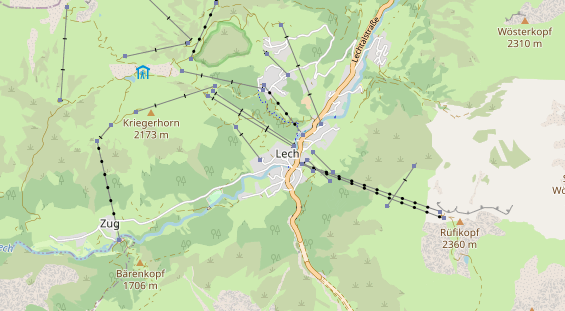 Pistenhotel auf Karte