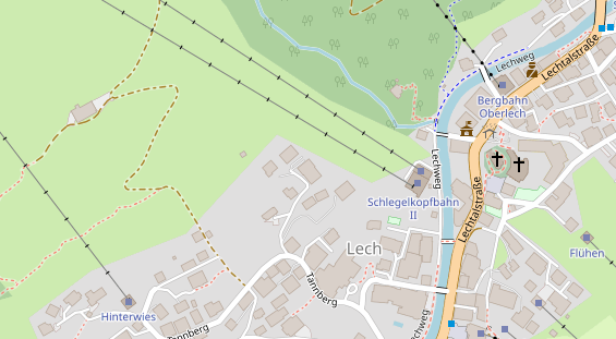 Pistenhotel auf Satellitenbild