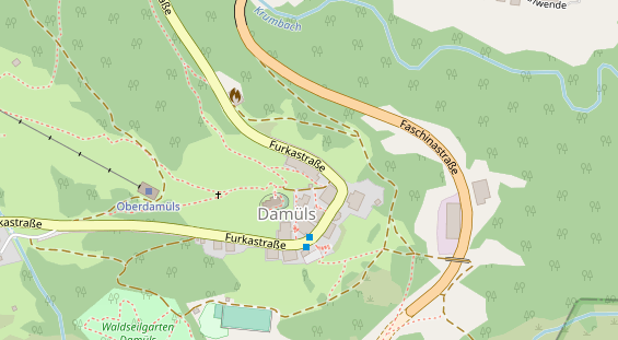 Pistenhotel auf Satellitenbild