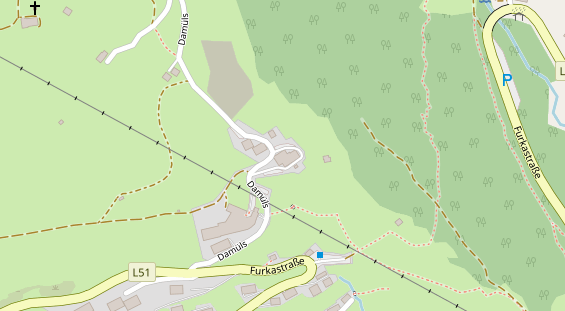 Pistenhotel auf Satellitenbild