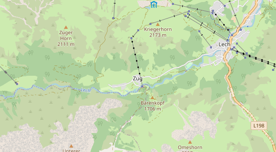 Pistenhotel auf Karte