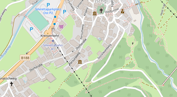 Pistenhotel auf Satellitenbild