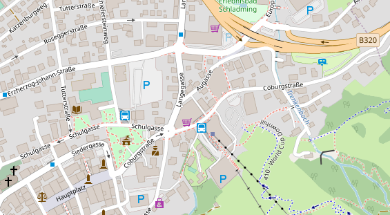 Pistenhotel auf Satellitenbild