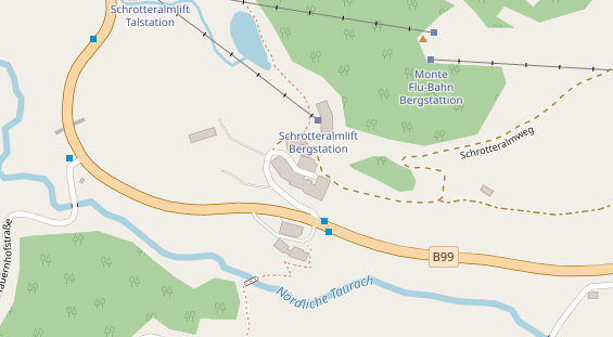 Pistenhotel auf Satellitenbild