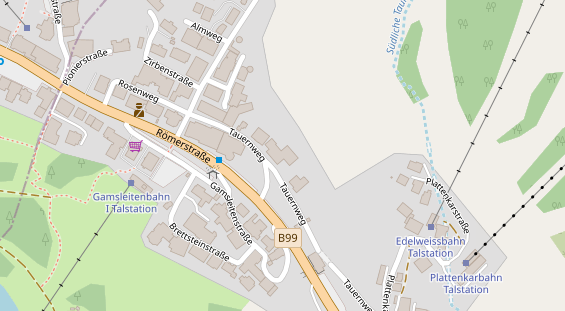 Pistenhotel auf Satellitenbild