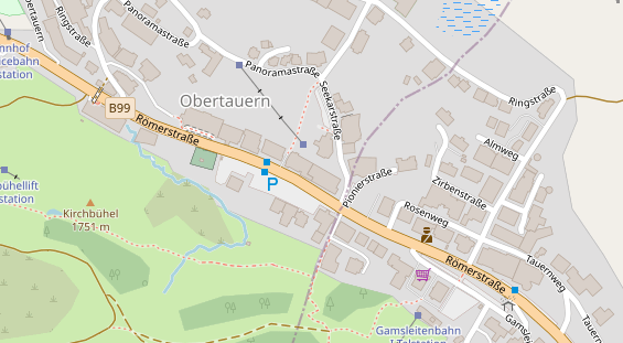 Pistenhotel auf Satellitenbild