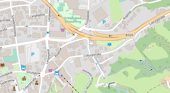 Pistenhotel auf Satellitenbild