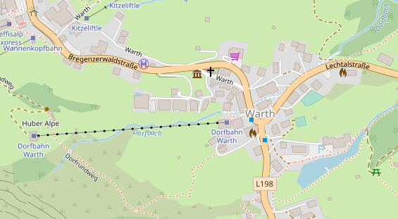 Pistenhotel auf Satellitenbild