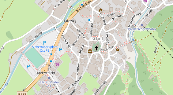 Pistenhotel auf Satellitenbild