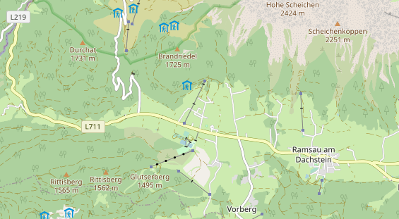 Pistenhotel auf Karte