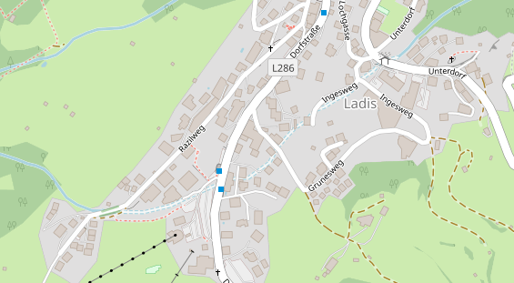 Pistenhotel auf Satellitenbild