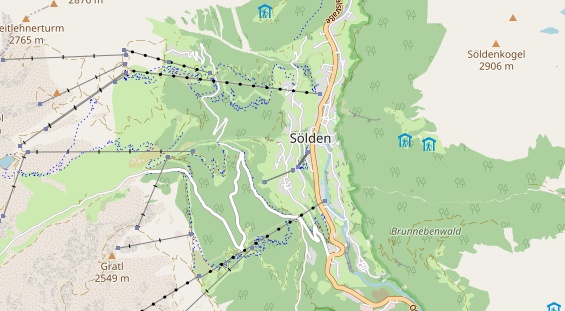Pistenhotel auf Karte
