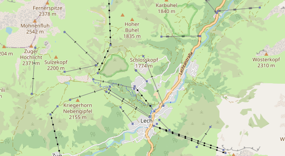Pistenhotel auf Karte